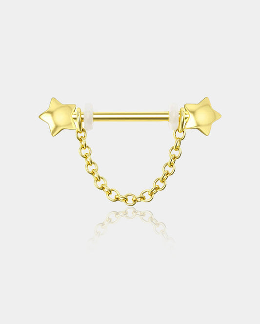 2PCS Star Chain Nipple Barbell