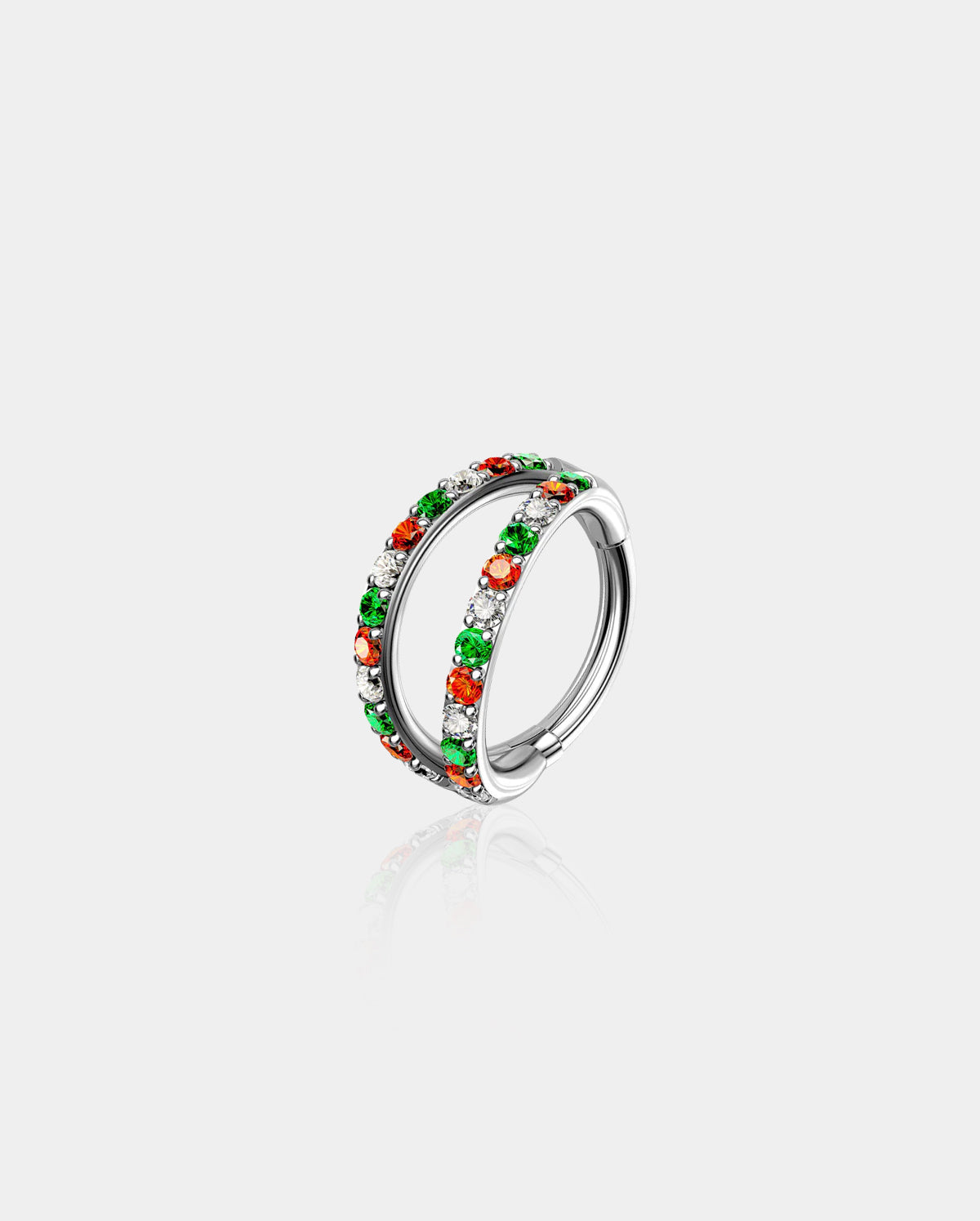 20G Christmas Combo Double Hoop Segment Nose Ring