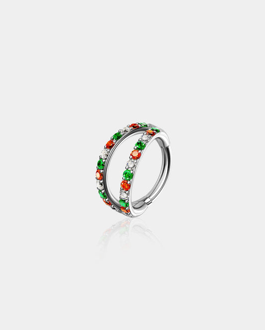 20G Christmas Combo Double Hoop Segment Nose Ring