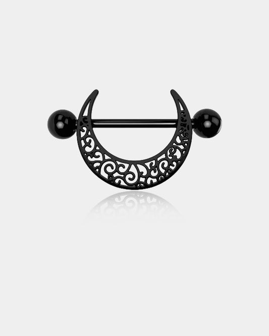2PCS Carved Out Moon Nipple Barbell