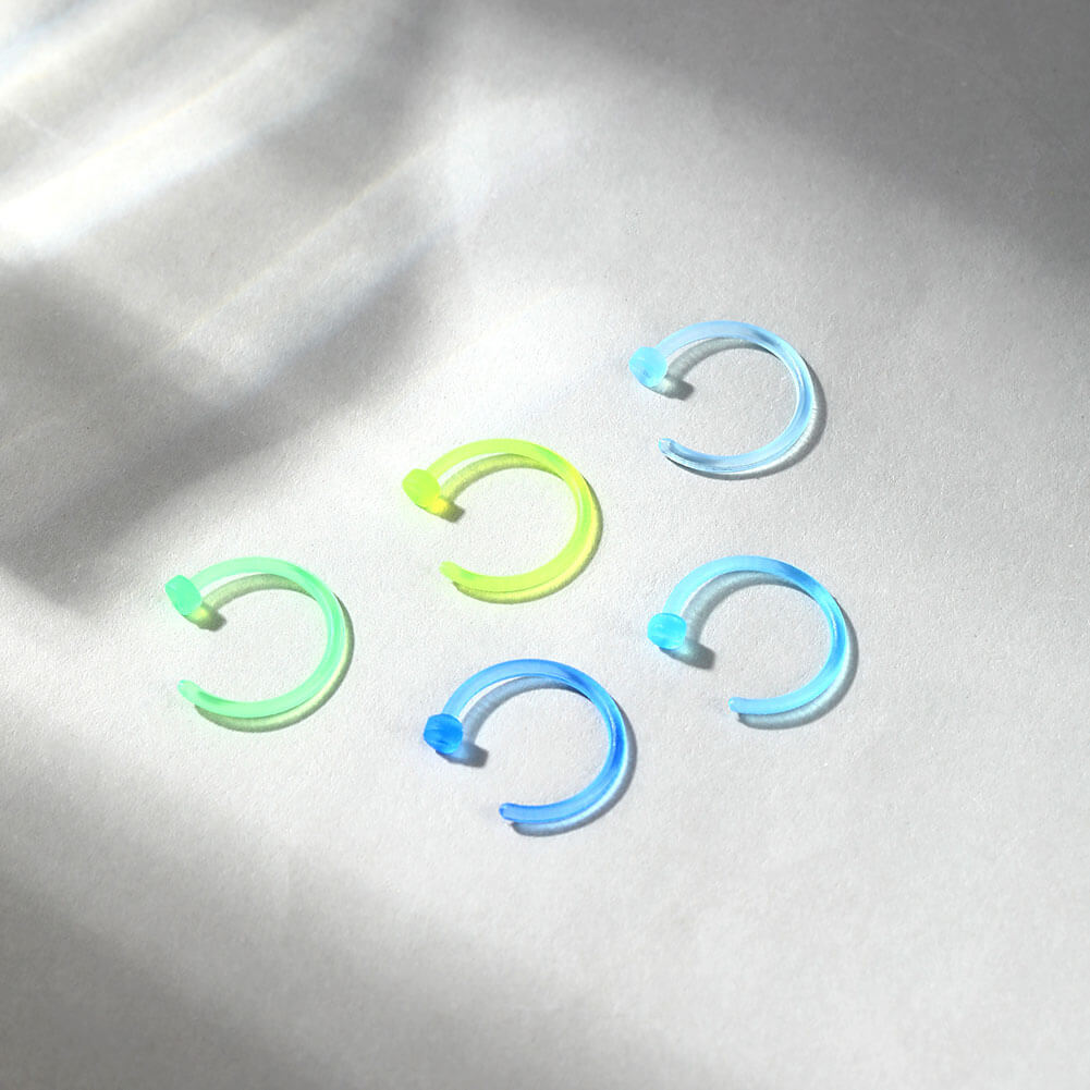 9PCS Colorful Acrylic Nose Hoop Set