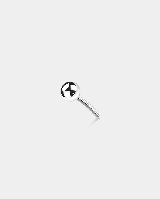 14K White Gold Round Head Threadless Nose Stud