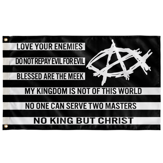 AnarchoChristian - No King But Christ Single-Sided Flag
