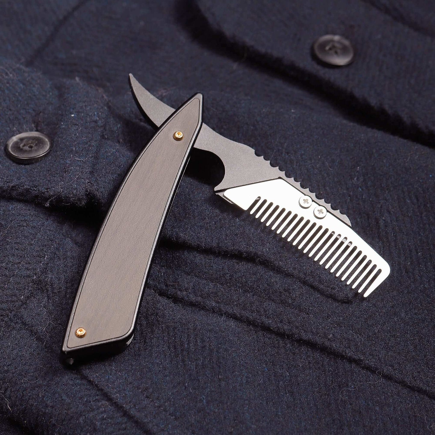 Comb: Stinger Vintage Straight Razor Style Comb, Hair Comb, Beard Comb, Grooming Comb, EDC