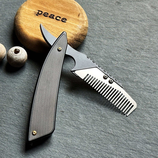 Comb: Stinger Vintage Straight Razor Style Comb, Hair Comb, Beard Comb, Grooming Comb, EDC