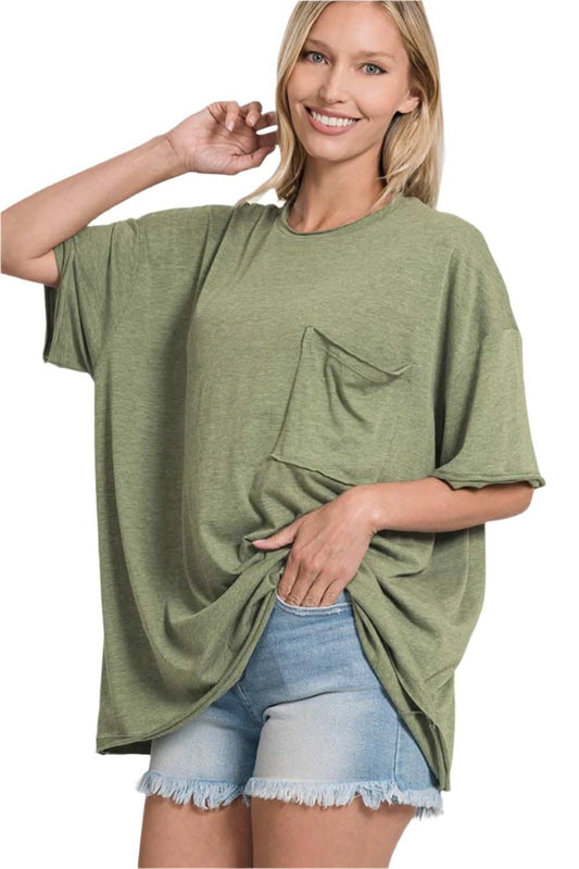 Zenana oversized drop shoulder tee