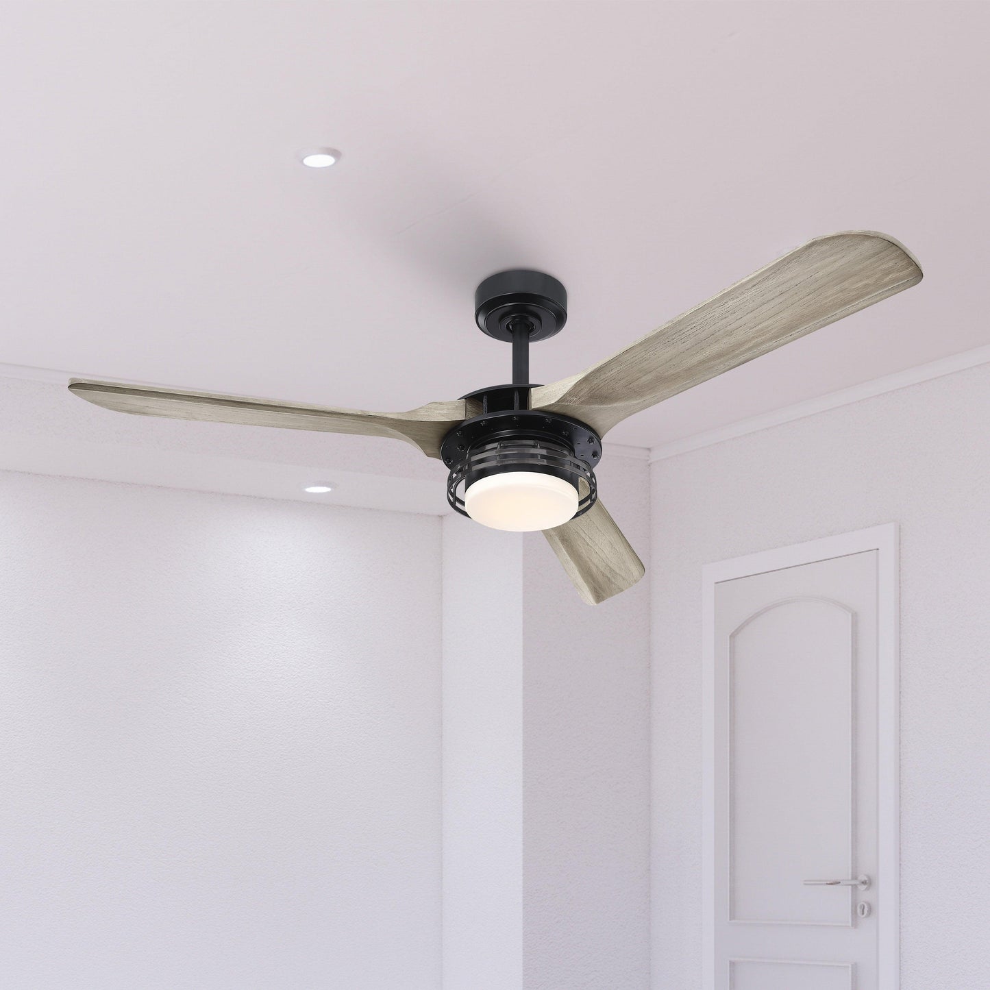 52" Aerofanture Industrial DC Motor Downrod Mount Reversible Ceiling Fan with Lighting and Remote Control