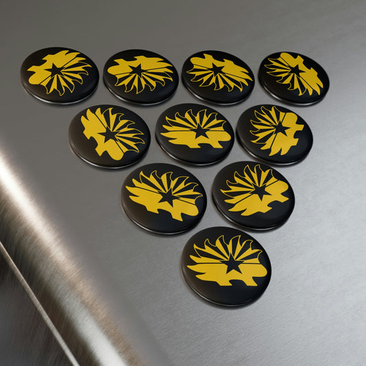 Arizona Libertarian Party Black and Gold Button Magnet, Round (1 & 10 pcs)