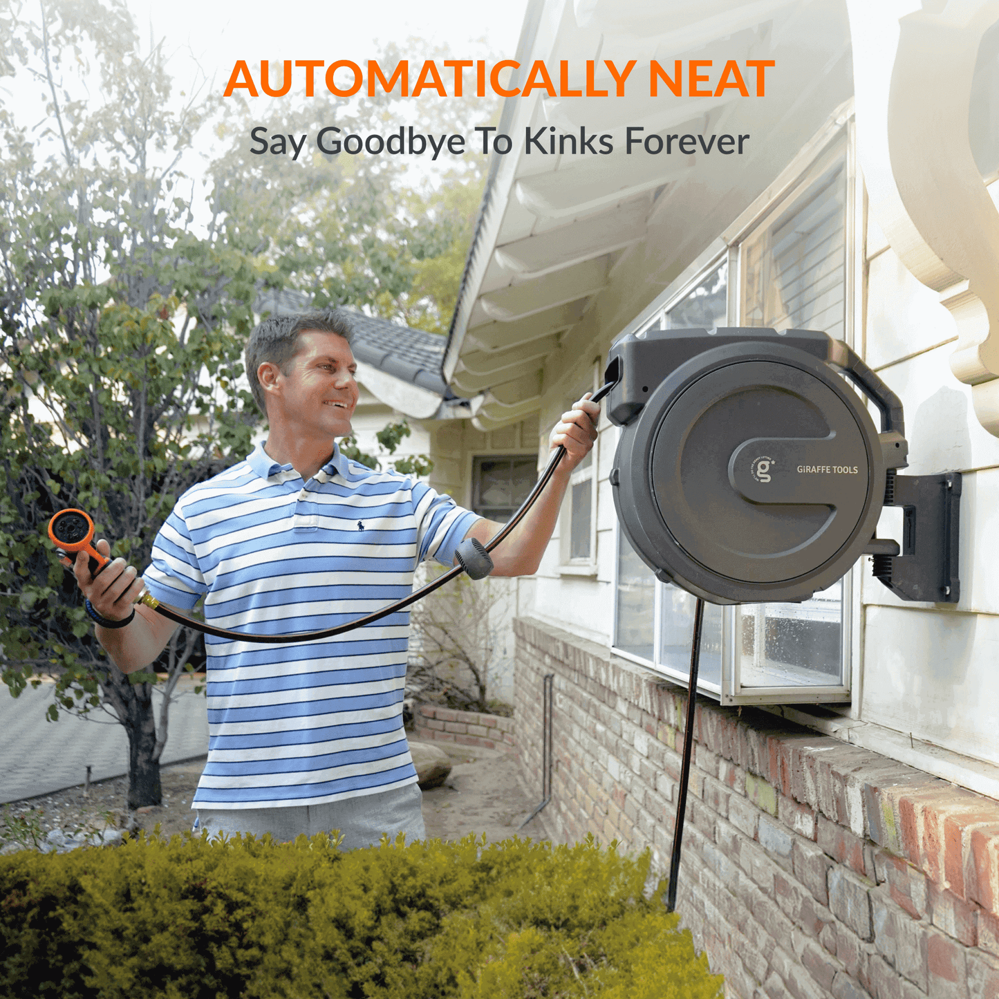 Retractable Garden Hose Reel-1/2in-155ft