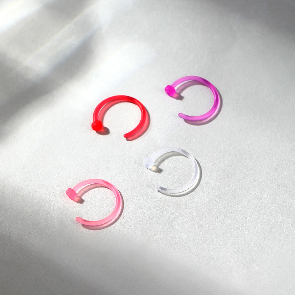9PCS Colorful Acrylic Nose Hoop Set