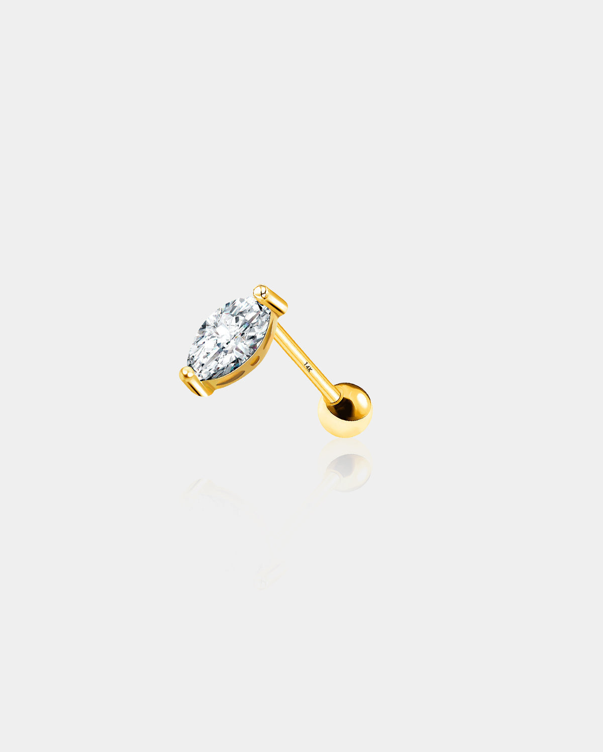 14K Gold Teardrop Tragus Cartilage Earring