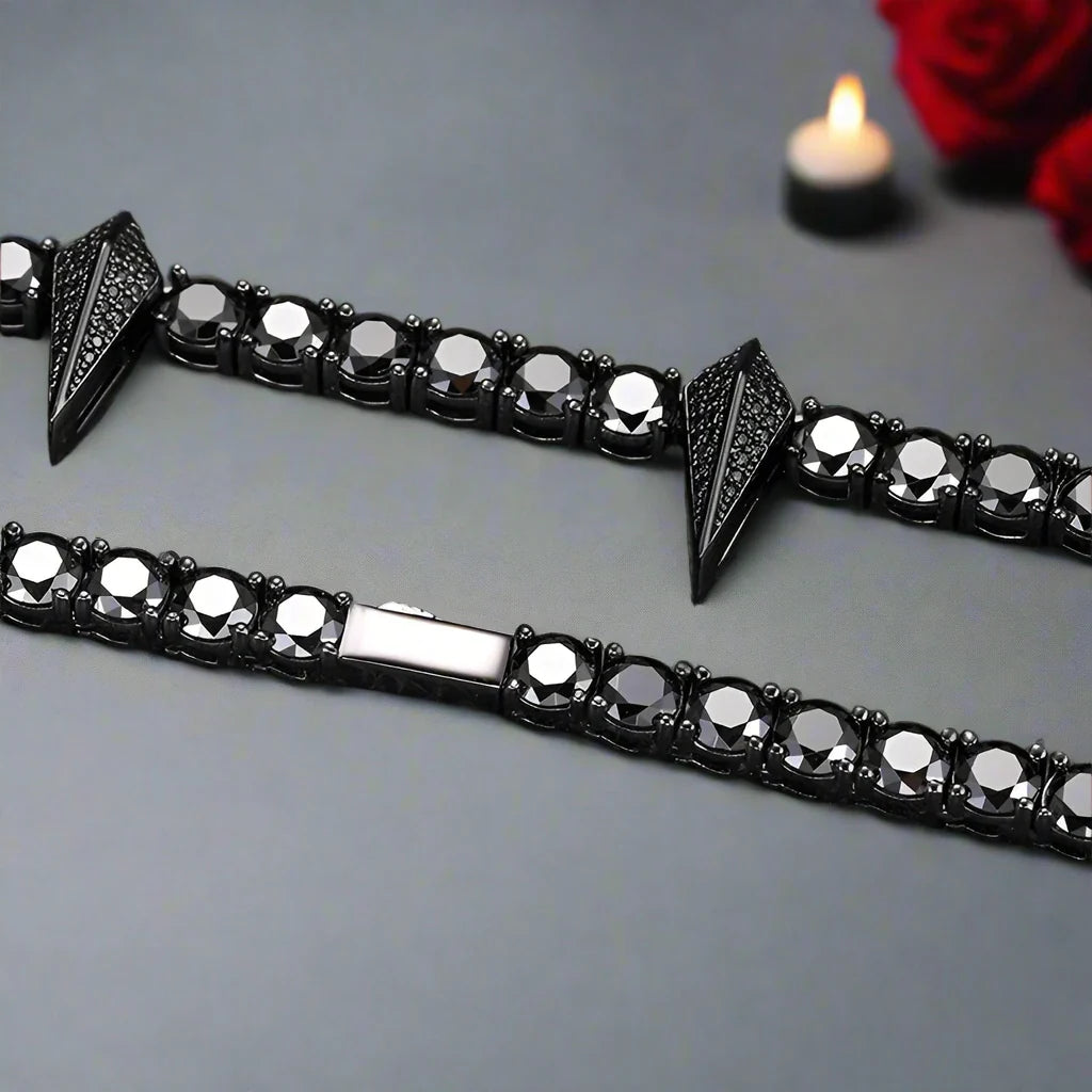 5mm Black Diamond Gothic Necklace