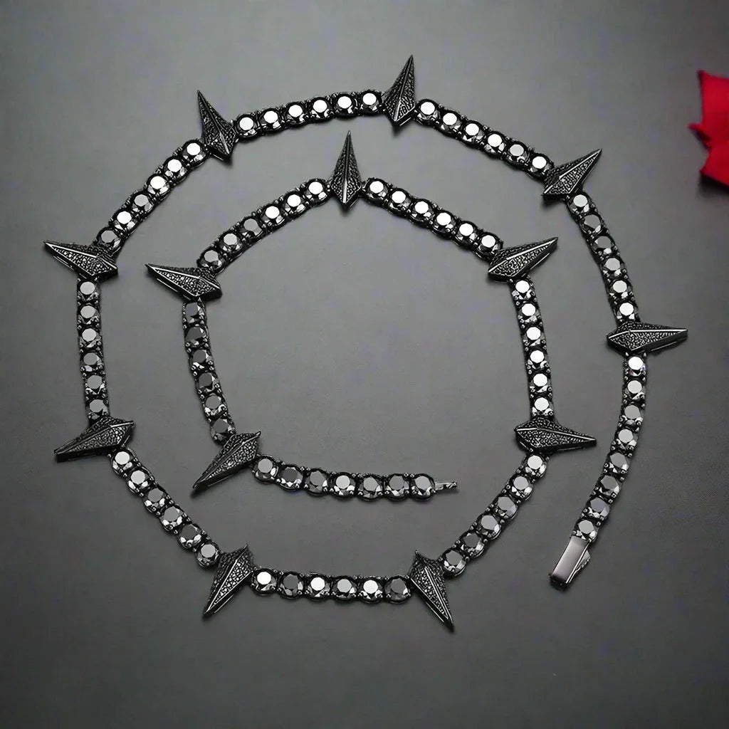 5mm Black Diamond Gothic Necklace