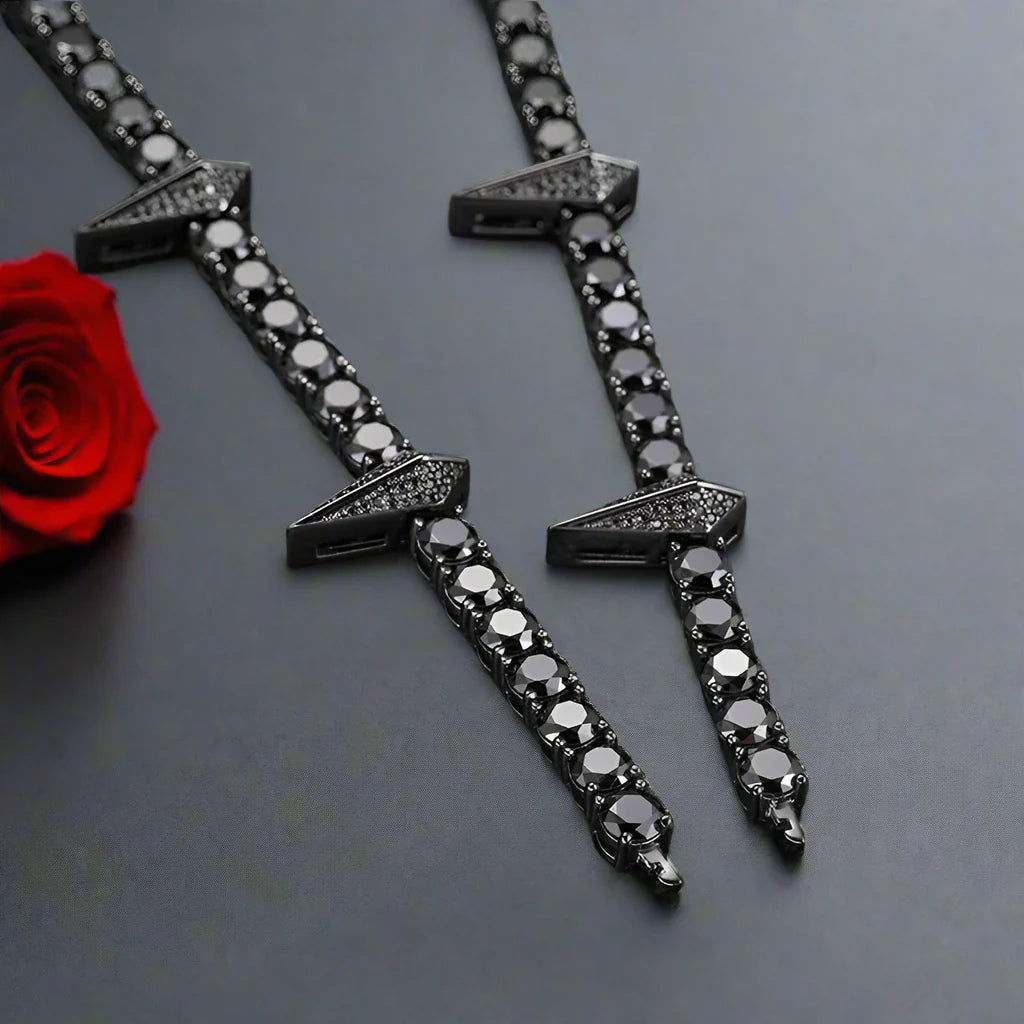 5mm Black Diamond Gothic Necklace