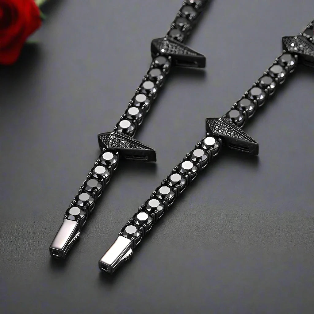 5mm Black Diamond Gothic Necklace
