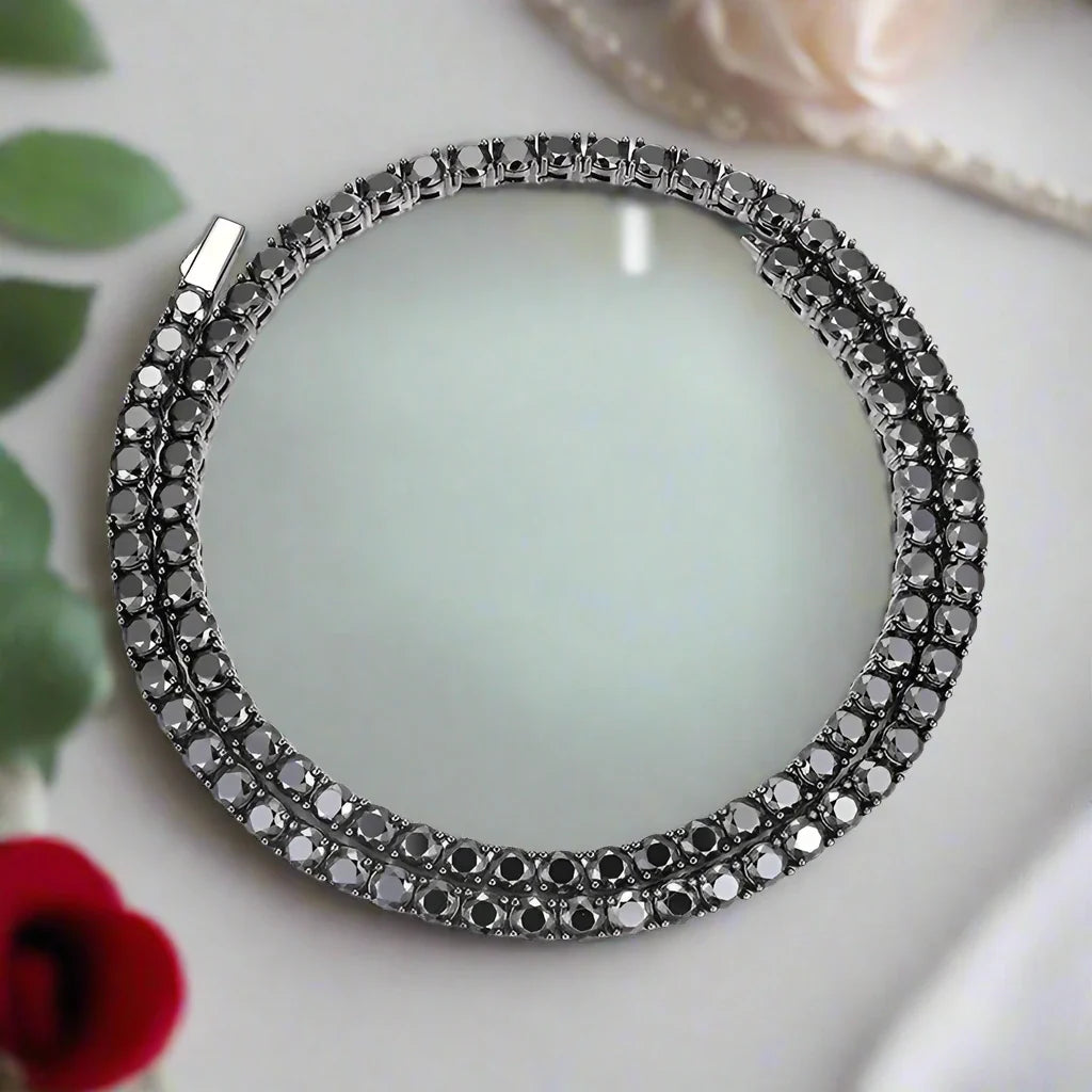 5mm Black Diamond Unisex Gothic Necklace