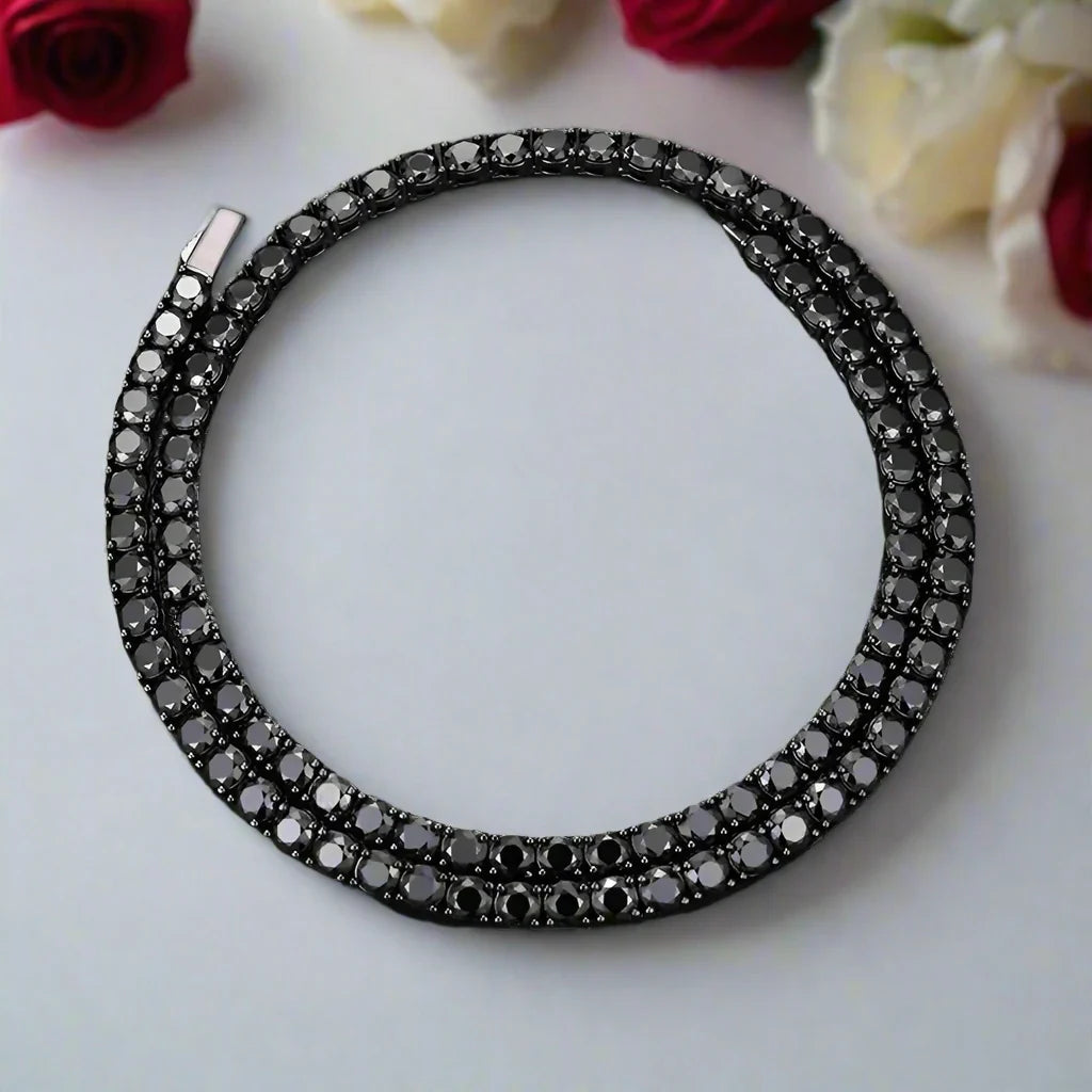5mm Black Diamond Unisex Gothic Necklace