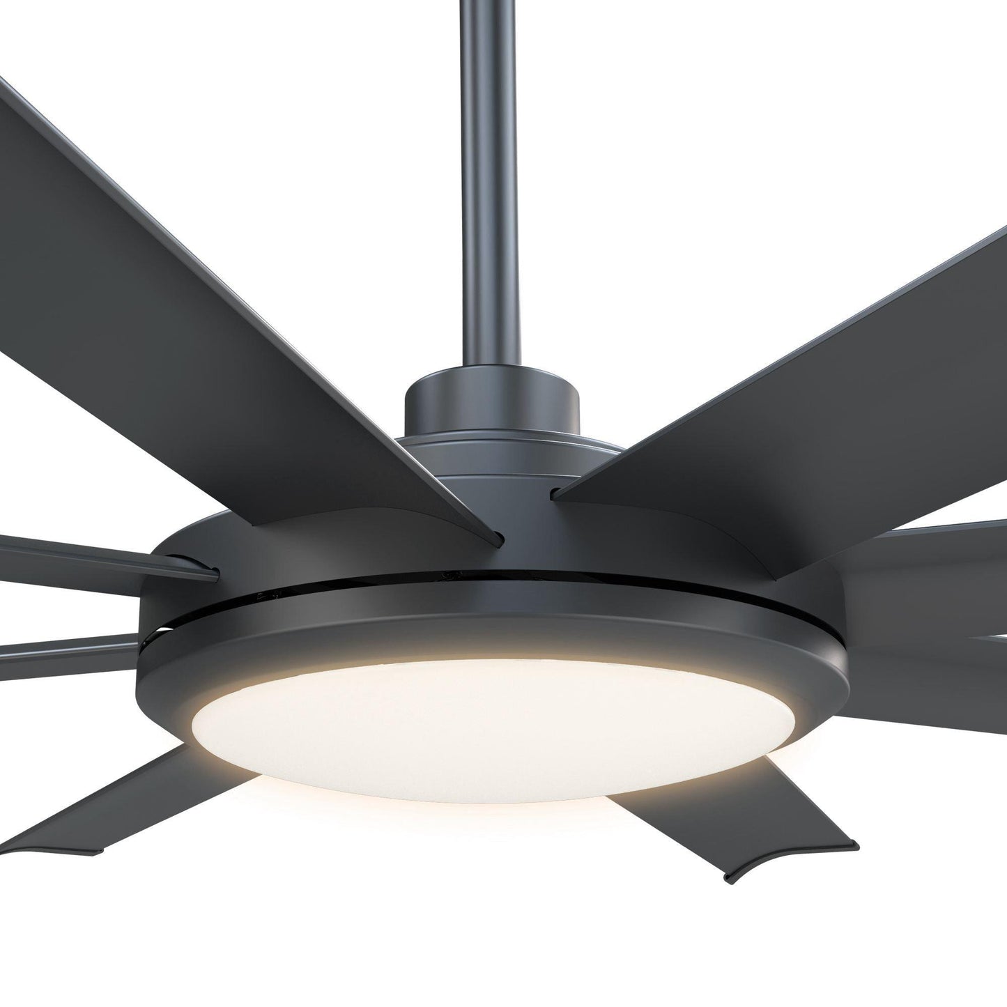 60" Industrial DC Motor Downrod Mount Ceiling Fan with Lighting and Remote Control
