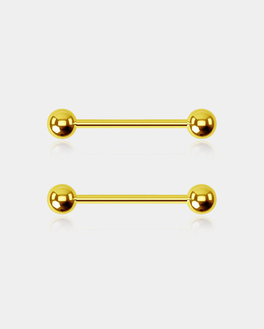 2PCS Internally Threaded Titanium Nipple Rings Pack