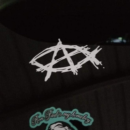 AnarchoChristian Anarcho Ichthys Jesus Fish Vinyl Window Decal