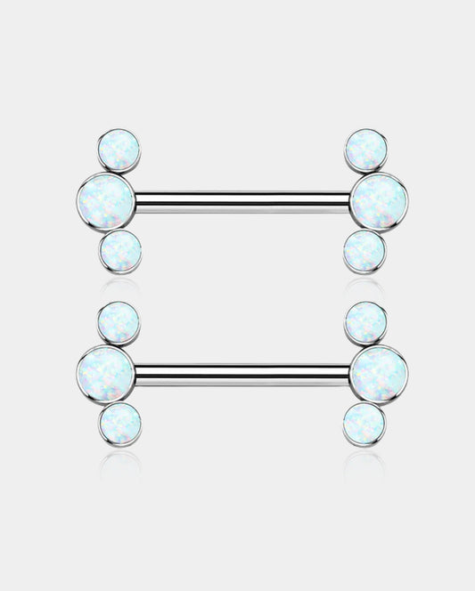 2Pcs Internally Threaded Titanium Nipple Barbell Pair