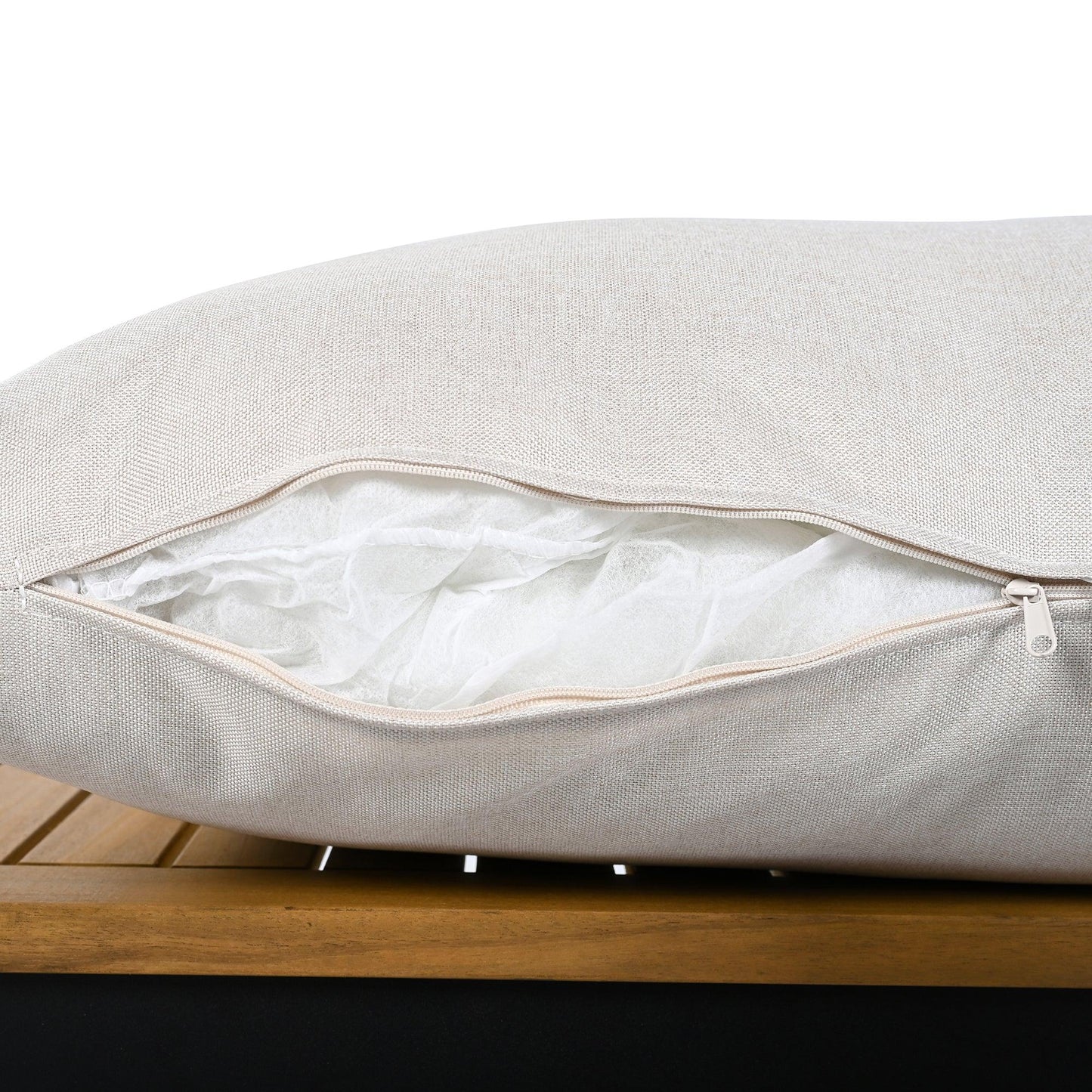 Patio Furniture Set with Loveseats, 4 Pieces Outdoor Sofa Set with Waterproof Cushions, Durable Iron-Wood Design for Garden, Backyard, Poolside