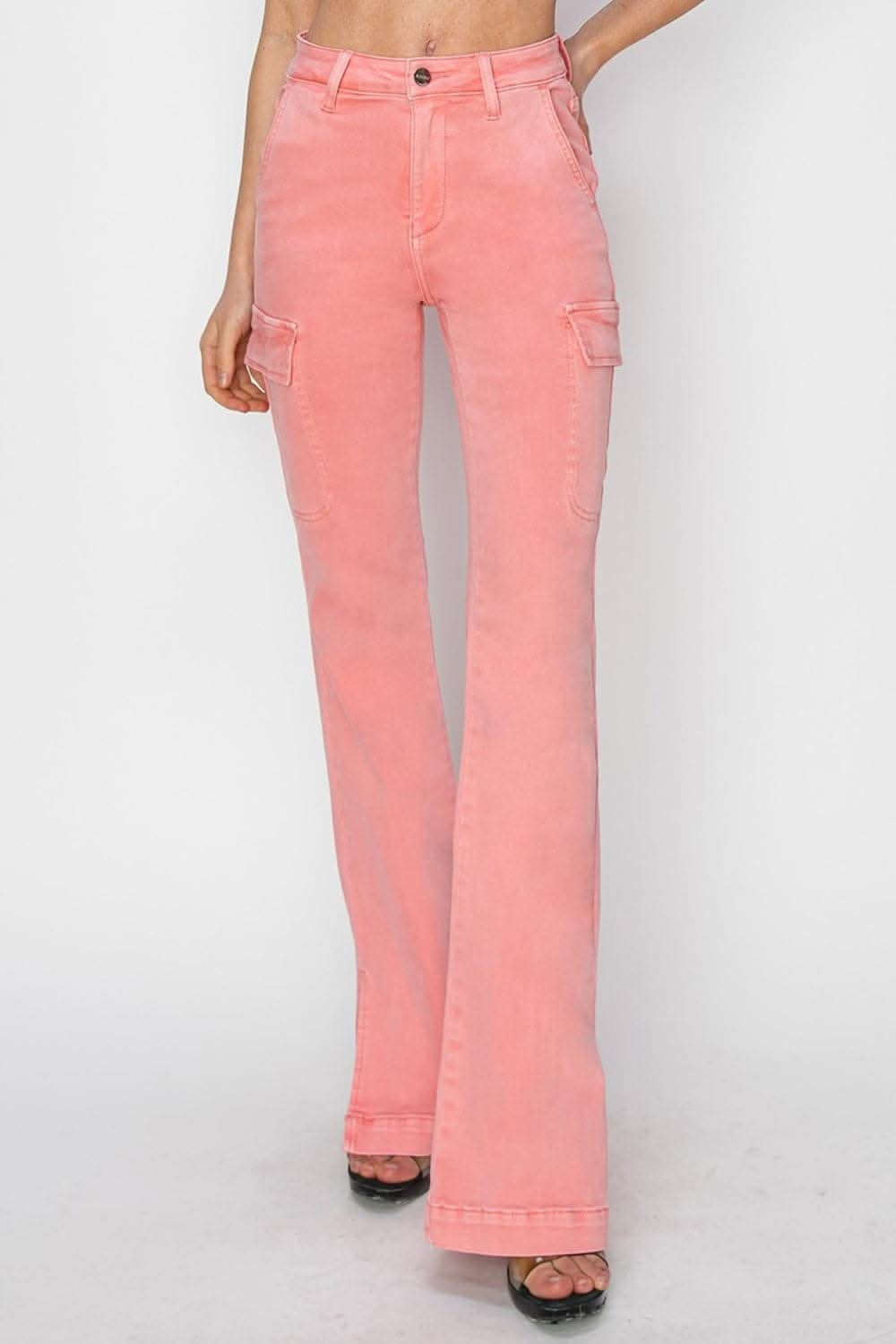 Risen high rise cargo bootcut jeans