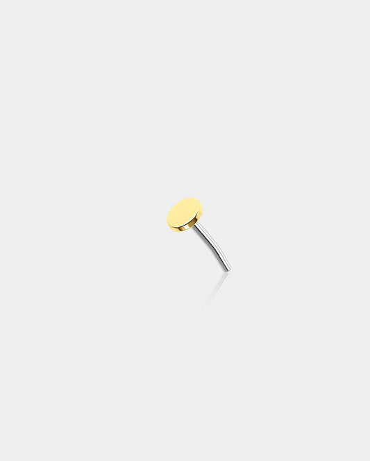 14K Gold Disc Threadless Cartilage Nose Stud