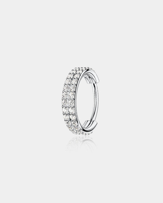 16G CZ Double Hoop Hinged Cartilage Ring