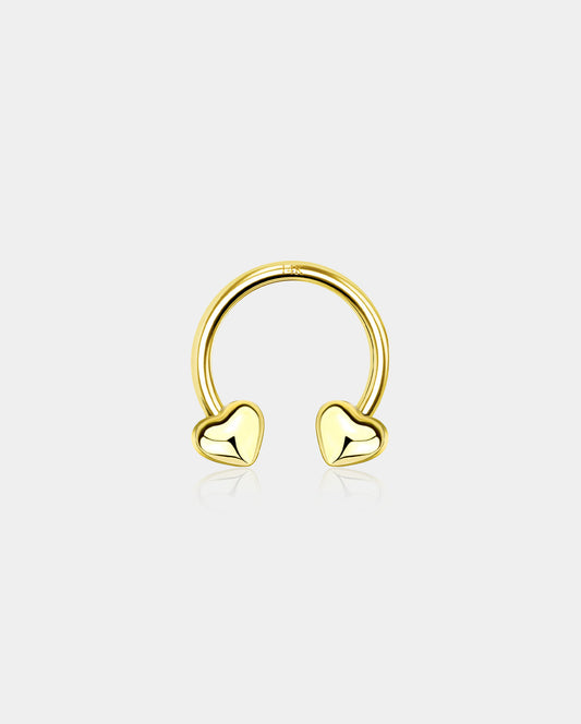 14K Gold Heart Horseshoe Septum Ring
