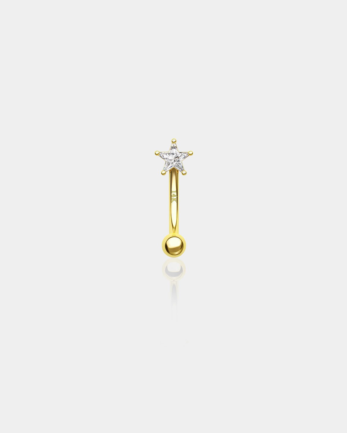 14K Gold Star CZ Eyebrow Earring