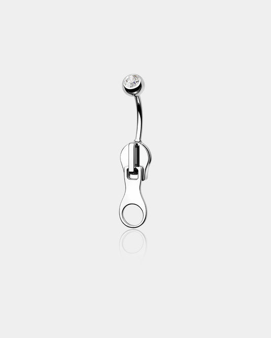 Zipper Style Dangle Belly Ring