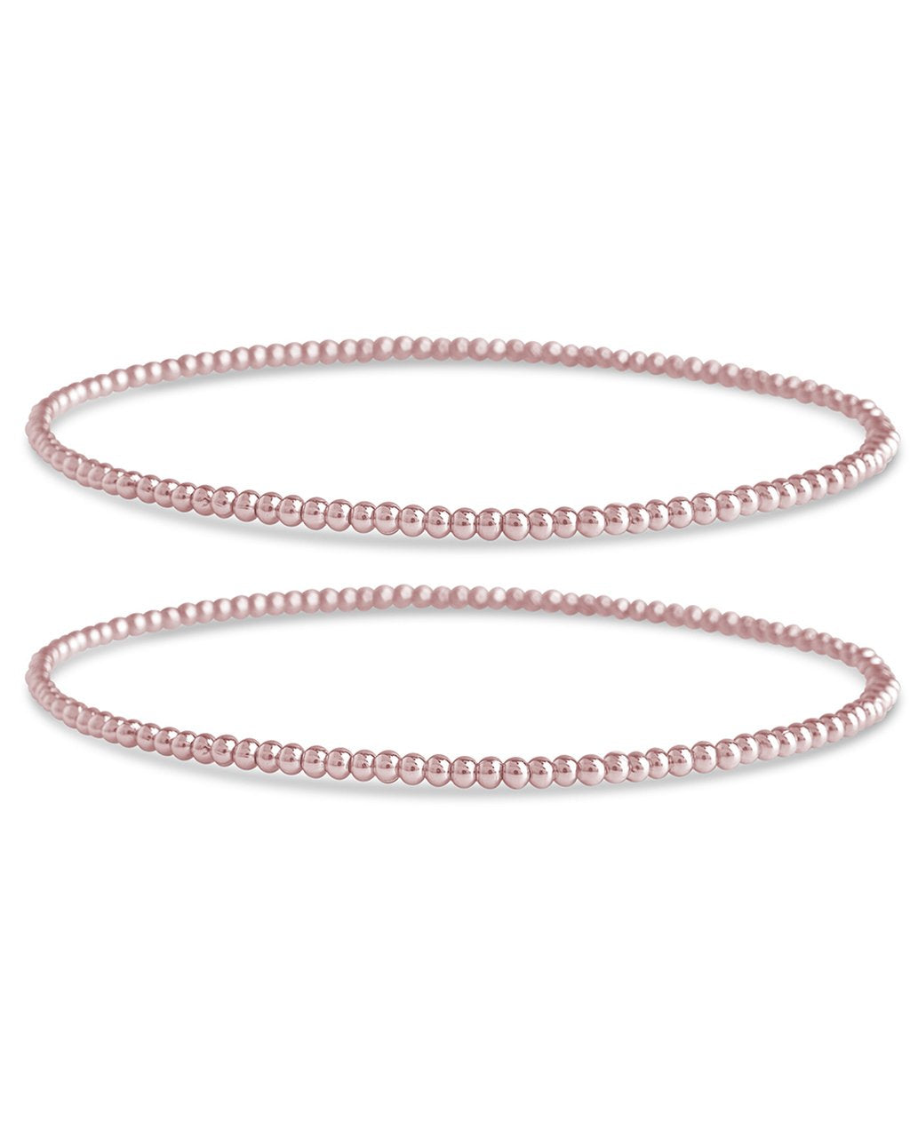 Sterling Silver Beaded Stretch Bracelet Sets