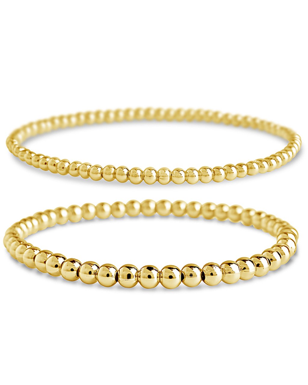 Sterling Silver Beaded Stretch Bracelet Sets