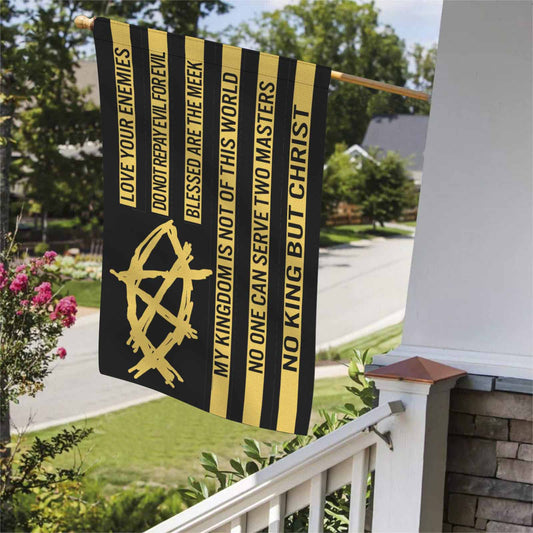 AnarchoChristian - No King But Christ Double-Sided Flag