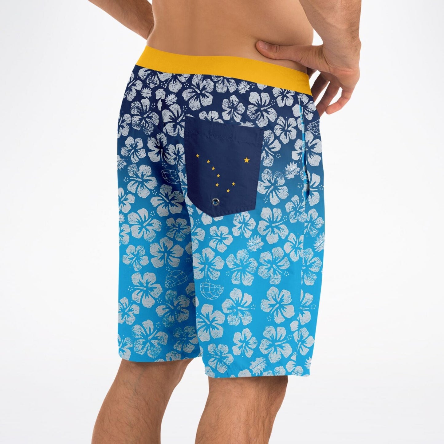 Alaska Libertarian Hawaiian Board Shorts - With Igloos and Porcupines