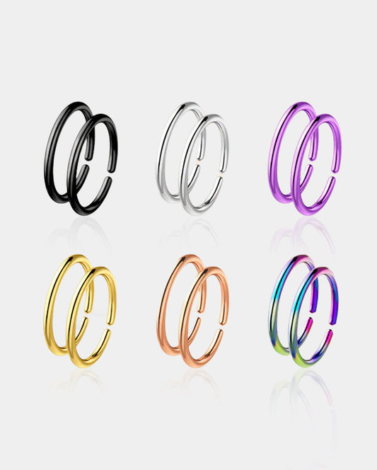 12Pcs Multicolored Seamless Nose Ring Set