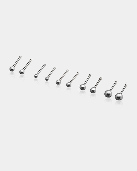 2PCS Titanium Ball Nose Stud Pack
