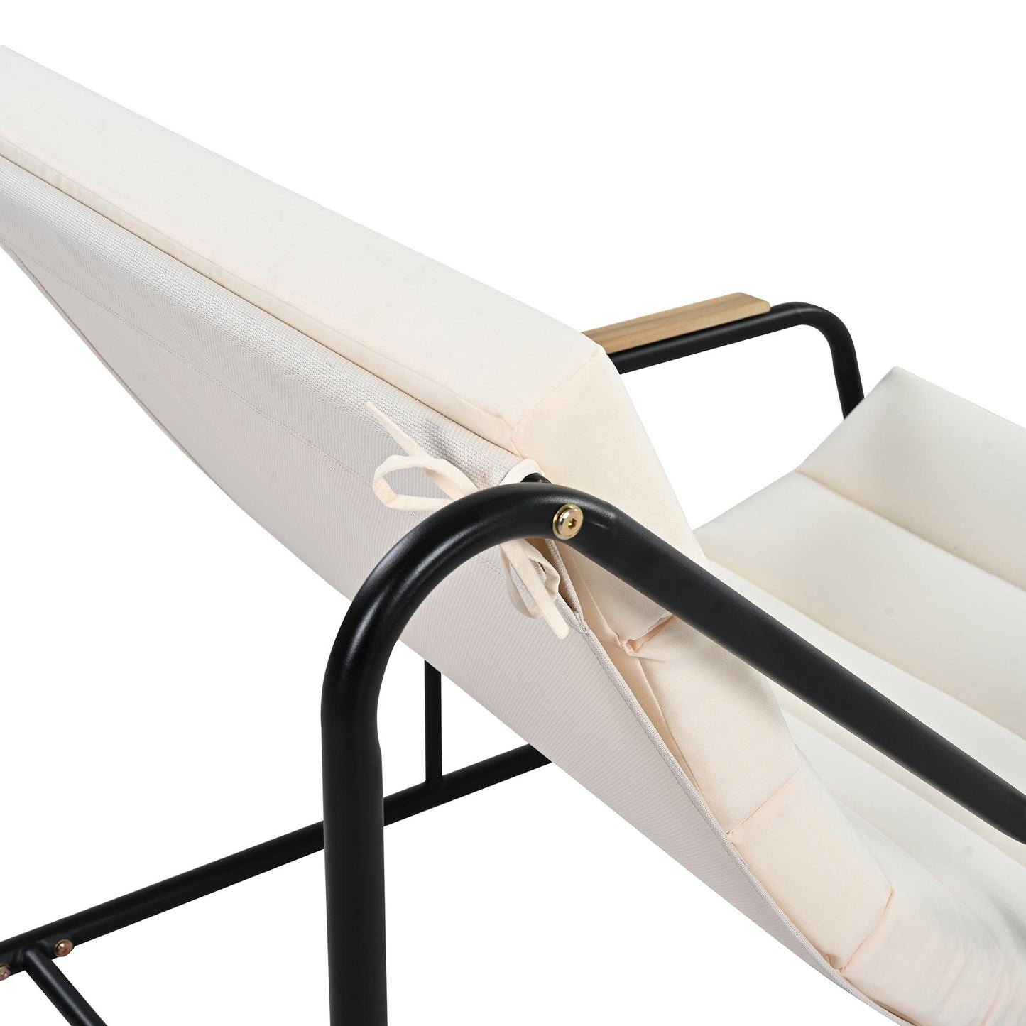 Outdoor Chaise Lounge Chairs Set of 3 with Acacia Side Table, Pool Lounge Chairs for Lawn, Deck, Beach