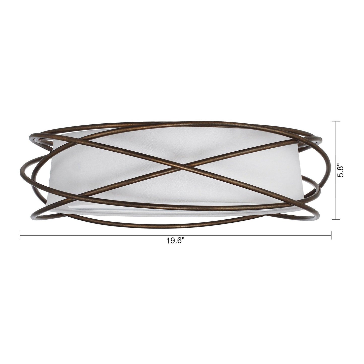 20" Modern Brown LED Flush Mount Ceiling Light
