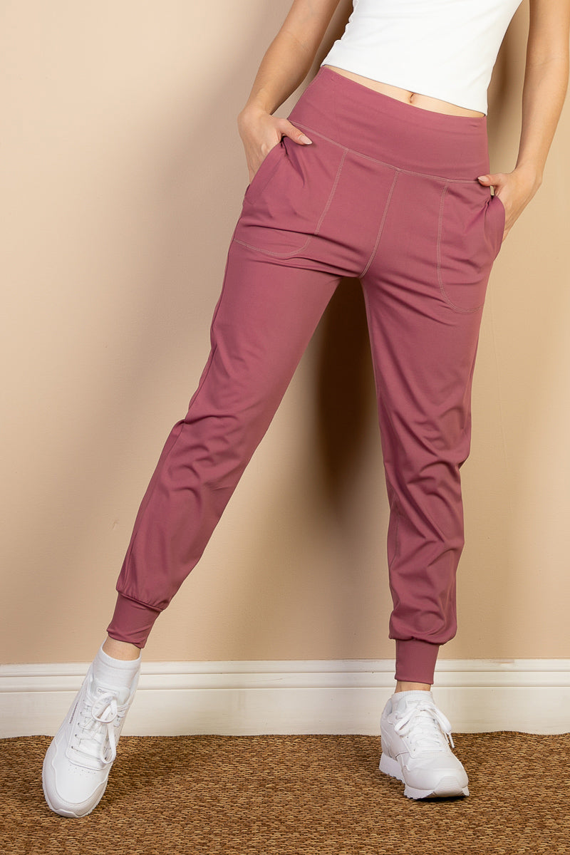 High Waisted Wide Waistband Joggers (CAPELLA)