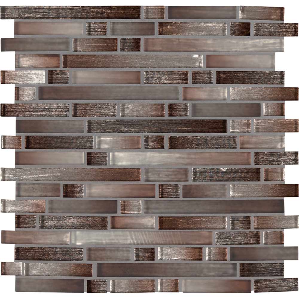 Akaya Copper Interlocking 11.75" x 12" Glass Mesh-Mounted Mosaic Tile Pattern-MSI Collection