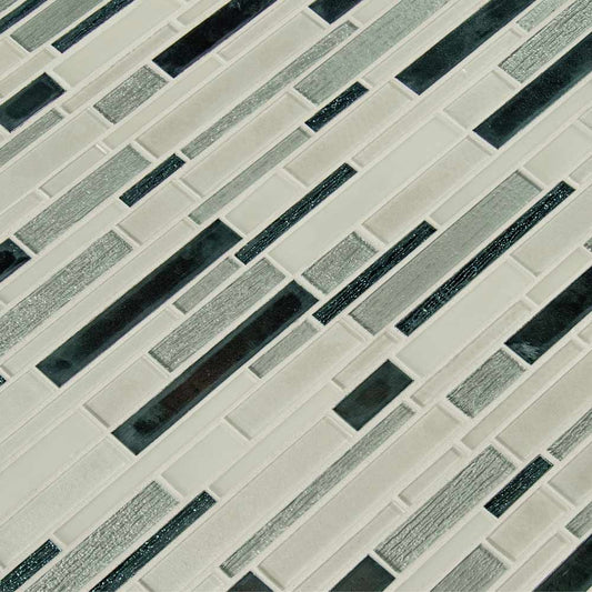 Anacapri Blend Interlokcing 12" x 12" Glass Mesh-Mounted Mosaic Tile Pattern-MSI Collection