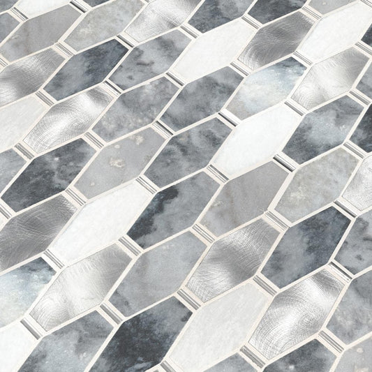 Ankara 12"x14.75" Stone Metal Mesh-Mounted Mosaic Tile Pattern- MSI Collection