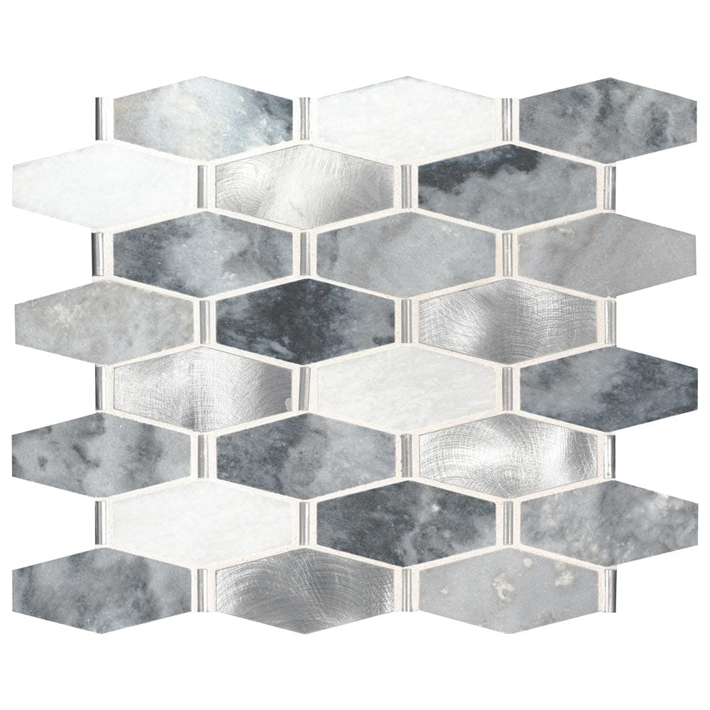 Ankara 12"x14.75" Stone Metal Mesh-Mounted Mosaic Tile Pattern- MSI Collection