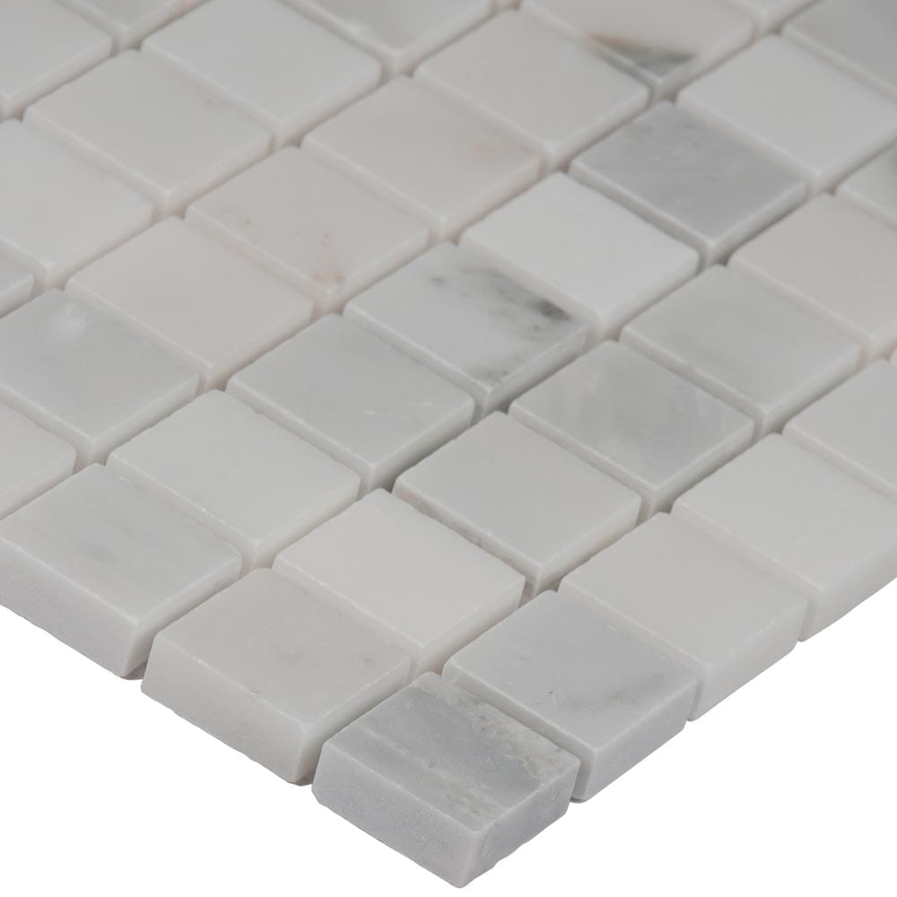 Arabescato Carrara 12" x 12" Honed Marble Mesh-Mounted Mosaic Tile 2"x4"- MSI Collection