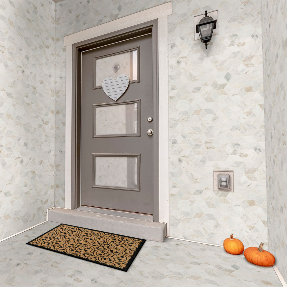 Arabescato Venato White Cube 11.73"x13.47" Honed Marble Mesh Mounted Mosaic Tile - MSI Collection