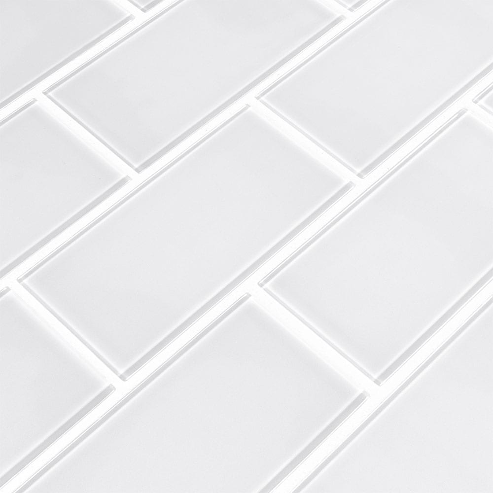 Arctic Ice Glossy Glass White Subway Tile - MSI Collection