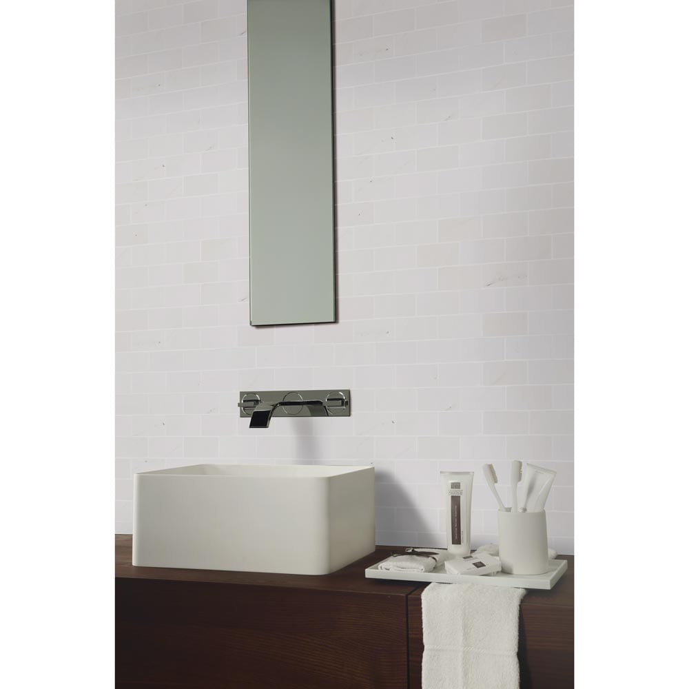 Aria Ice 12"x12" Polished Porcelain Mesh-Mounted Mosaic Tile 2"x4"- MSI Collection