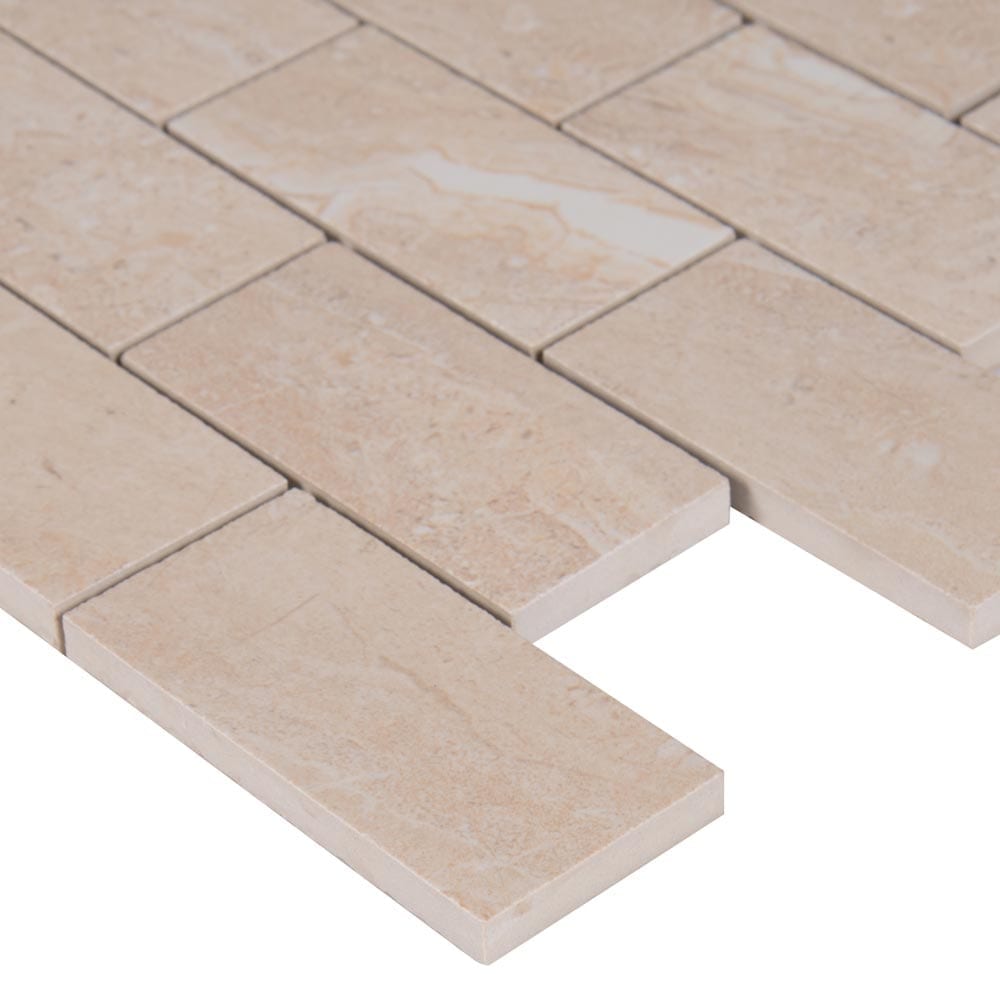 Aria Oro 12"x12" Polished Porcelain Mesh-Mounted Mosaic Tile 2"x4" - MSI Collection